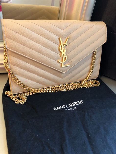 ysl chain bag beige|ysl shoulder bag price.